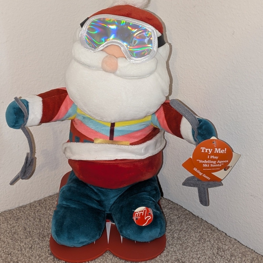Dan Dee Yodeling Apres Ski Santa Animated Musical Plush Holiday Skiing NEW